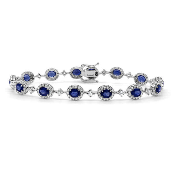 14K Gold Diamond & Sapphire Bracelet - 1.99ct - 1