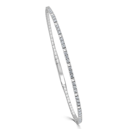 14k Gold & Diamond Flexible Bangle - 0.83ct - 1