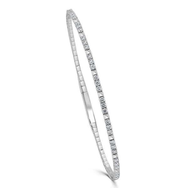 14k Gold & Diamond Flexible Bangle - 0.83ct - 1