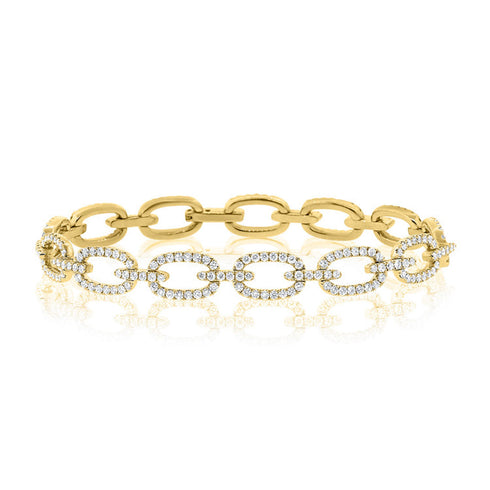 14K Gold & Diamond Link Bracelet- 3.52 ct. - 1