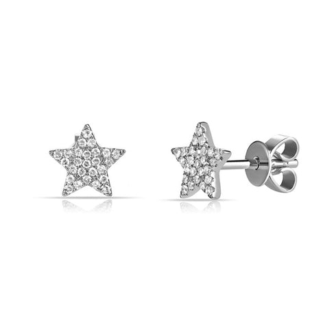 14k Gold & Diamond Star Earrings - 0.20ct - 1