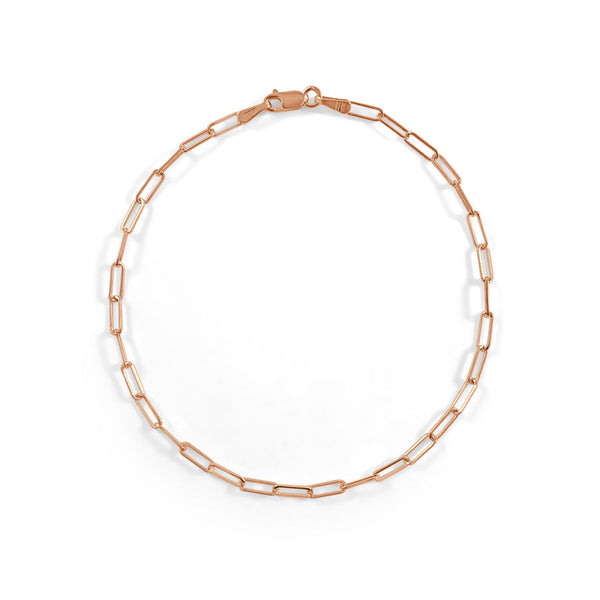 14k Gold Paperclip Link Bracelet - 1