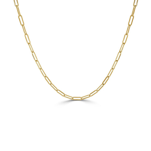 14k Gold Paperclip Link Necklace - 1