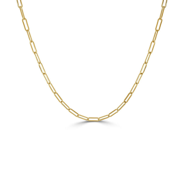 14k Gold Paperclip Link Necklace - 1
