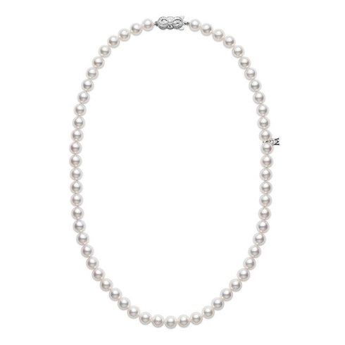18 Inch Akoya Cultured Pearl Strand Necklace With 18K White Gold Clasp - 1
