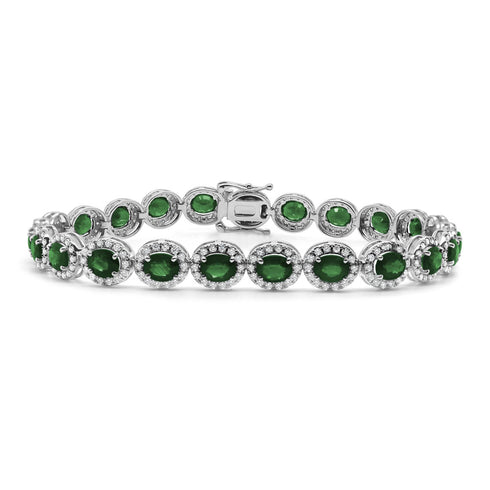 14K Gold Diamond & Emerald Bracelet - 1.73ct - 2