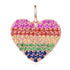 14k Gold & Rainbow Sapphire Heart Charm - 1.09ct - 2