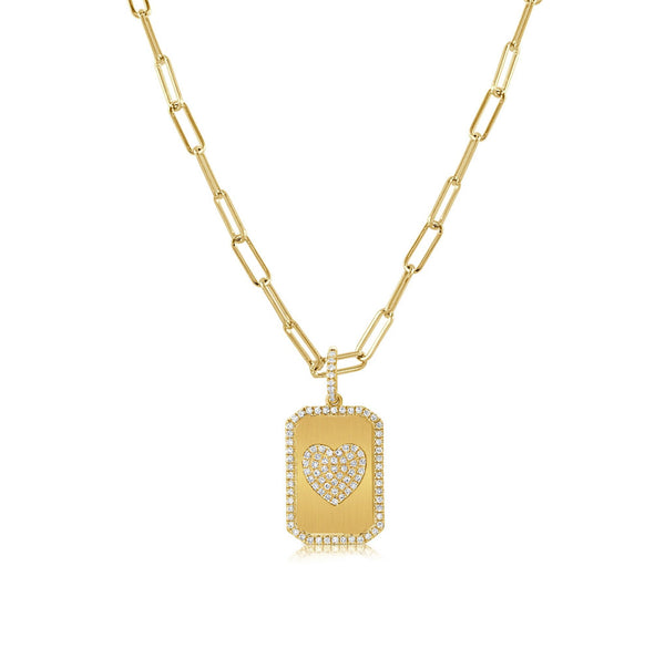14k Gold & Diamond Heart Charm-0.26 ct - 2