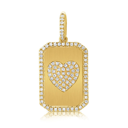 14k Gold & Diamond Heart Charm-0.26 ct - 3