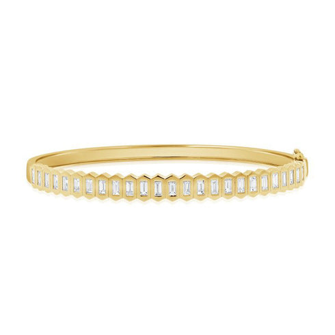 Baguettes Diamond Bezel Bangle - 1