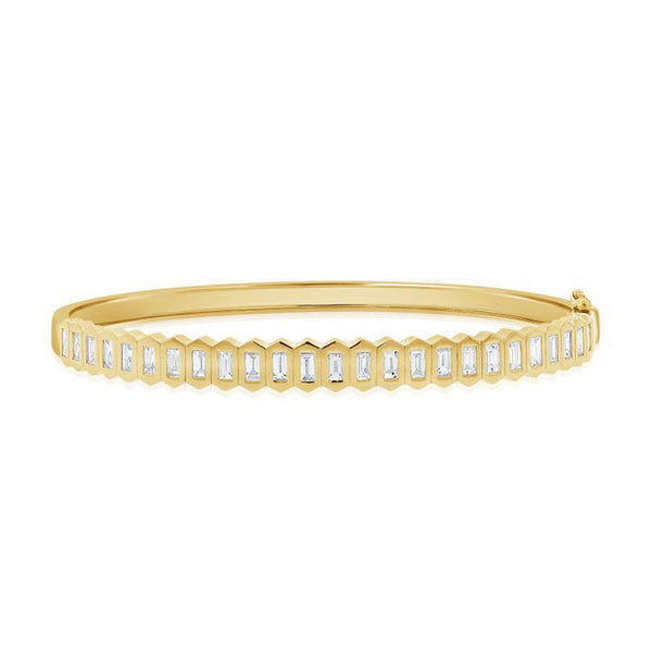 Baguettes Diamond Bezel Bangle - 1