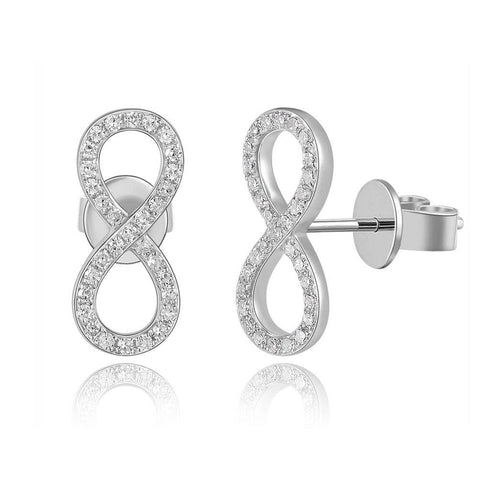 14k Gold & Diamond Infinity Stud Earrings- 0.19 ct. - 2