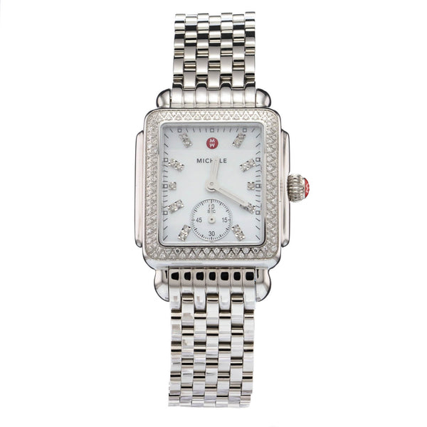 Pre-Owned Michele Deco Mid Diamond Stainless Steel Watch - 1