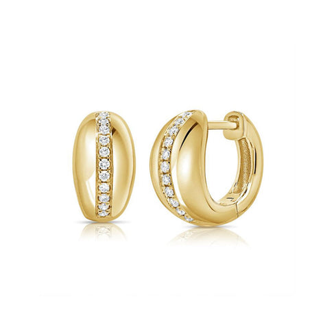 Diamond Huggie Earrings - 1