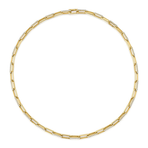 Kate 5.68ct Diamond Paper Clip Link Necklace - 1