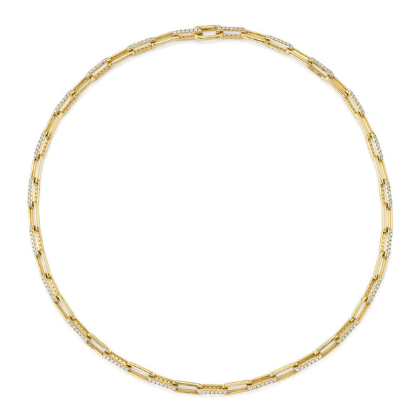 Kate 5.68ct Diamond Paper Clip Link Necklace - 1