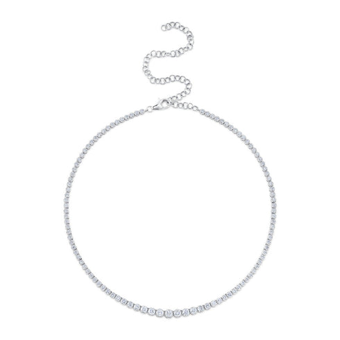 Diana 4.73ct Diamond Crown Setting Tennis Necklace - 1