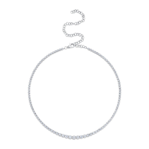 Diana 4.73ct Diamond Crown Setting Tennis Necklace - 1