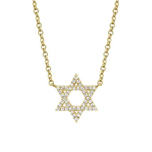 Kate 0.11ct Diamond Star Of David Necklace - 1