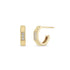 14k Pavé Diamond Octagon Huggie Hoops - 2