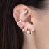 14k Pavé Diamond Octagon Huggie Hoops - 3