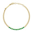 14k Emerald Tennis Segment Small Curb Chain Bracelet - 2