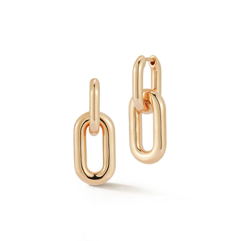 Morrell 18K Gold Drop Huggie Earrings - 1