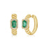Emerald And Diamond Huggie Earrings - 1