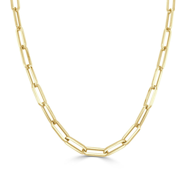 14k Gold Paperclip Link Chain Necklace - 1