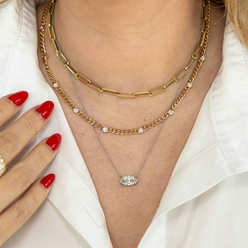 14k Gold Paperclip Link Chain Necklace - 2