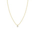 14k Prong Diamond Solitaire Bead Chain Necklace - 2