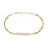 14k 5 Emerald Cut Diamond Segment Curb Chain Bracelet - 2