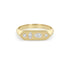 14k Diamond Mosaic Brushed Gold Elongated Hexagon Signet Ring - 2