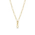 14k Medium Paperclip Rolo Chain Necklace with Fob Clasp Drop - 2