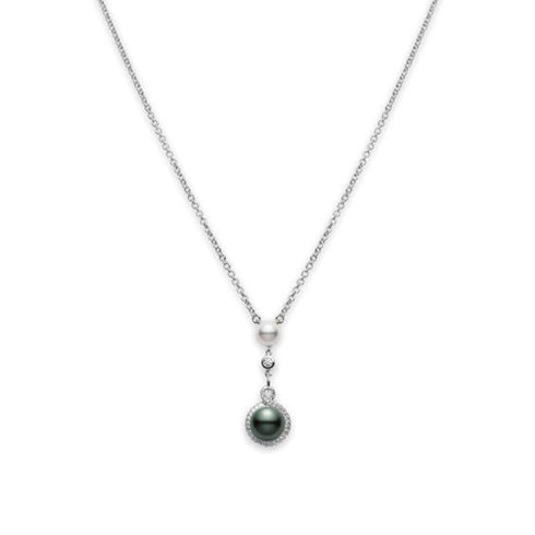 Petit Soleil Akoya and Black South Sea Cultured Pearl Pendant - 1