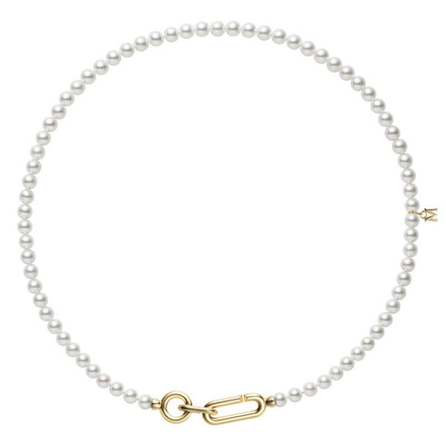 M Code Akoya Cultured Pearl Necklace with 18K Yellow Gold Clasp - 1