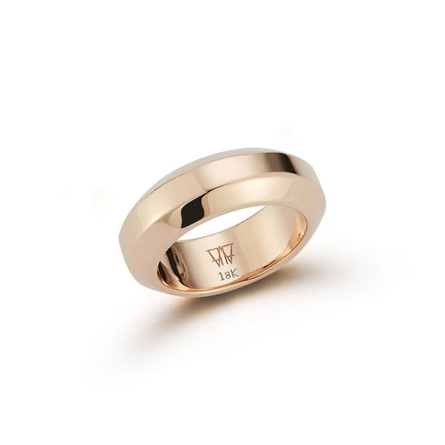 Grant Men's 18K Rose Gold Angled Band Ring - 1