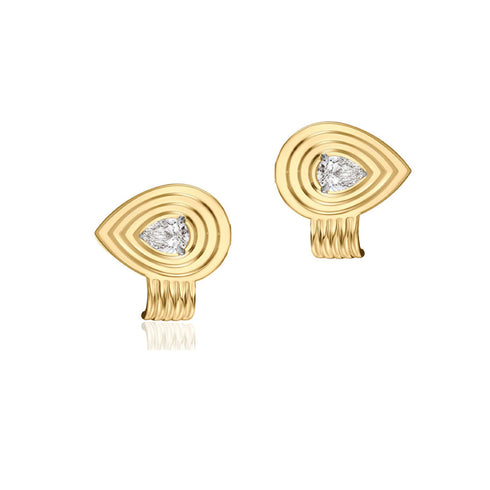 Pear Shape Diamond Layered Huggers - 1