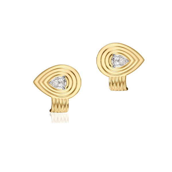 Pear Shape Diamond Layered Huggers - 1