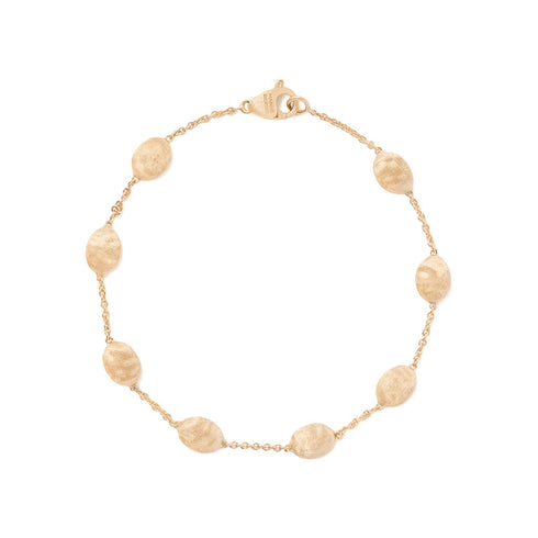 18K Yellow Gold Medium Bean Bracelet, 7.5" - 1