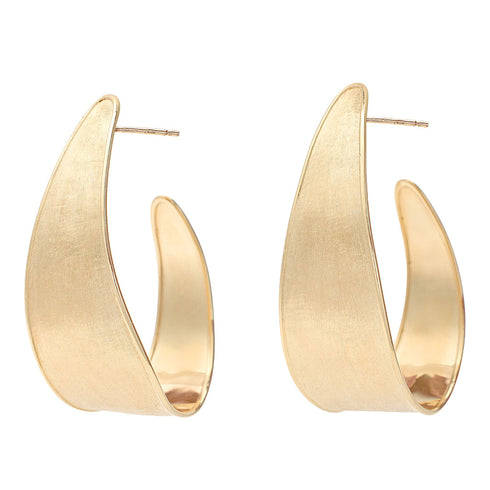 18K Yellow Gold Graduated Hoops, 1.2" - 1