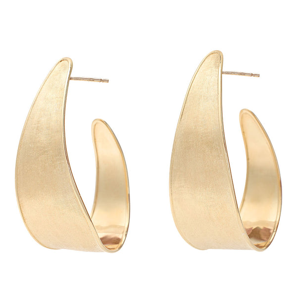 18K Yellow Gold Graduated Hoops, 1.2" - 1