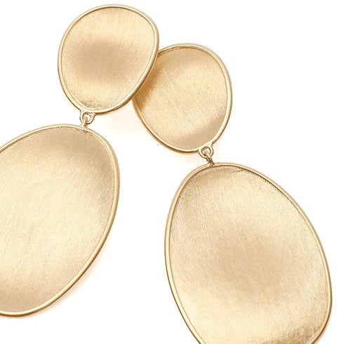 18K Yellow Gold Petal Earrings, 1.8" - 2
