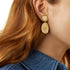 18K Yellow Gold Petal Earrings, 1.8" - 3