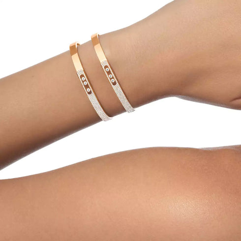 Move Noa Half Pavé Bracelet, Small Model - 2