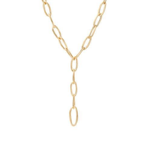 18K Yellow Gold Convertible Oval Link Lariat, 18.25" - 1