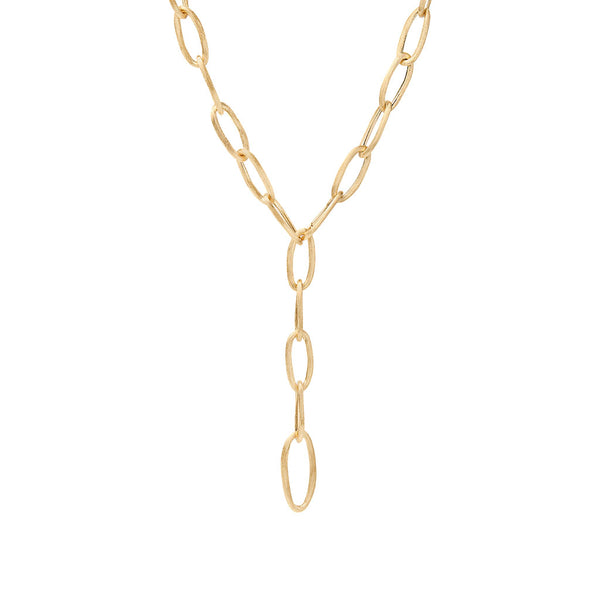 18K Yellow Gold Convertible Oval Link Lariat, 18.25" - 1