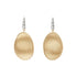 18K Yellow Gold Petal Earrings with Diamonds, 1.2" - 1