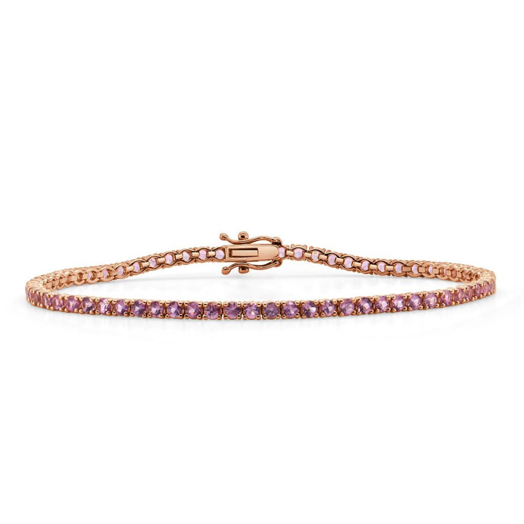 Zadok Collection Pink Sapphire Tennis Bracelet | Zadok Houston