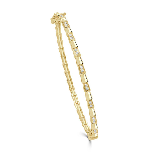 14K Gold & Diamond Bangle - 2